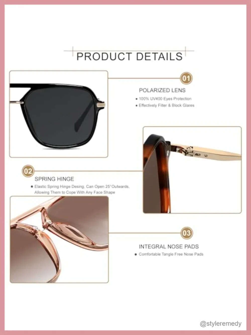 Retro Aviator Sunglasses Polarized Square Pilot Shades Unisex